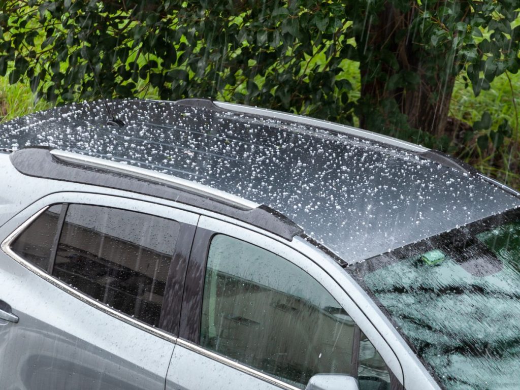 Hail Damage on a Car